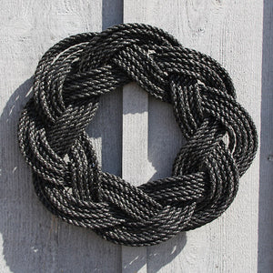 Nautical Wreath, Lobster Rope Sailor Knot Exterior Grade, Charcoal Wholesale