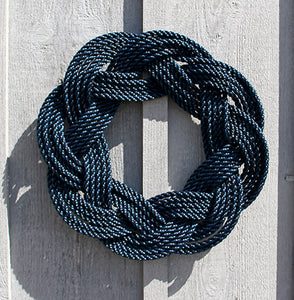 Nautical Wreath, Lobster Rope Sailor Knot Exterior Grade, Navy Wholesale