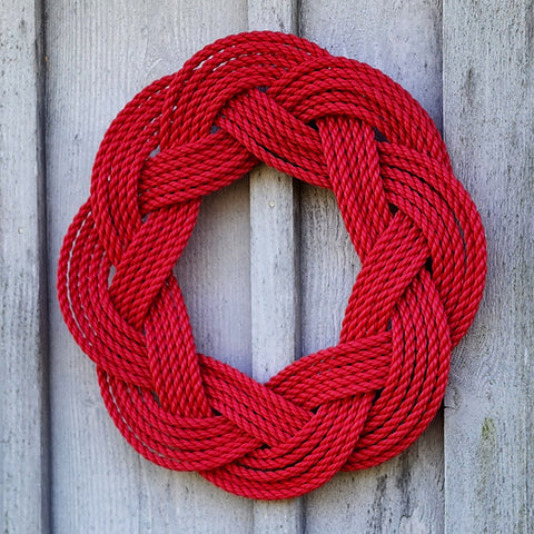Nautical Wreath, Lobster Rope Sailor Knot Exterior Grade, Red Wholesale