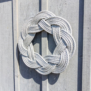 Nautical Wreath, Lobster Rope Sailor Knot Exterior Grade, Soft Gray Wholesale