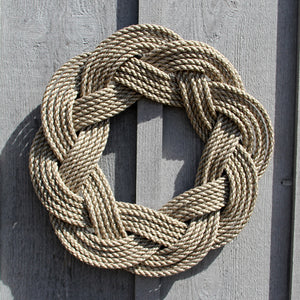 Nautical Wreath, Lobster Rope Sailor Knot Exterior Grade, Tan Wholesale