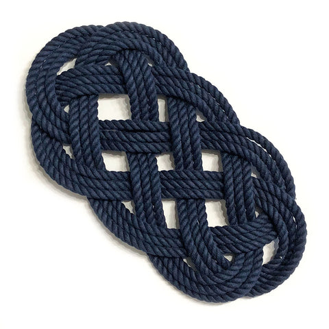 Woven Ocean Plait Trivet Navy