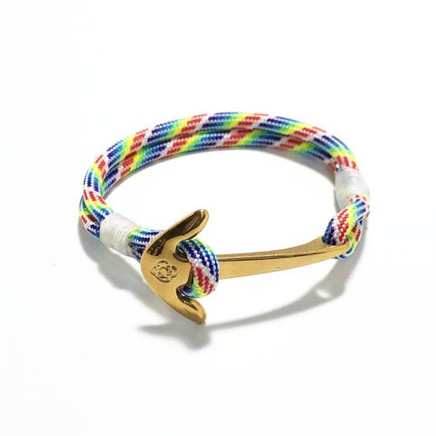 BRASS Anchor Bracelet hand whipped 15 bracelet color options