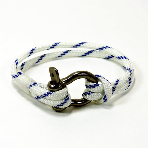 Paracord Shackle Bracelet, Nautical Colors - Mystic Knotwork nautical knot