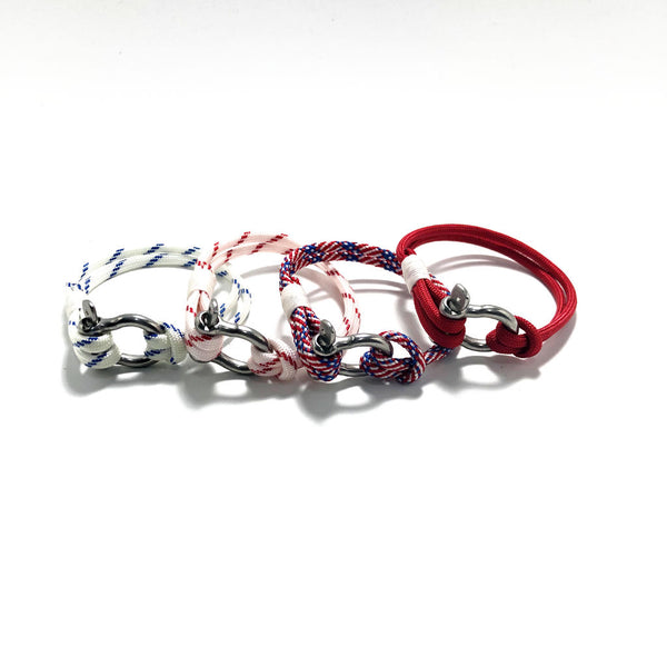 Paracord Shackle Bracelet, 14 Nautical Colors Wholesale