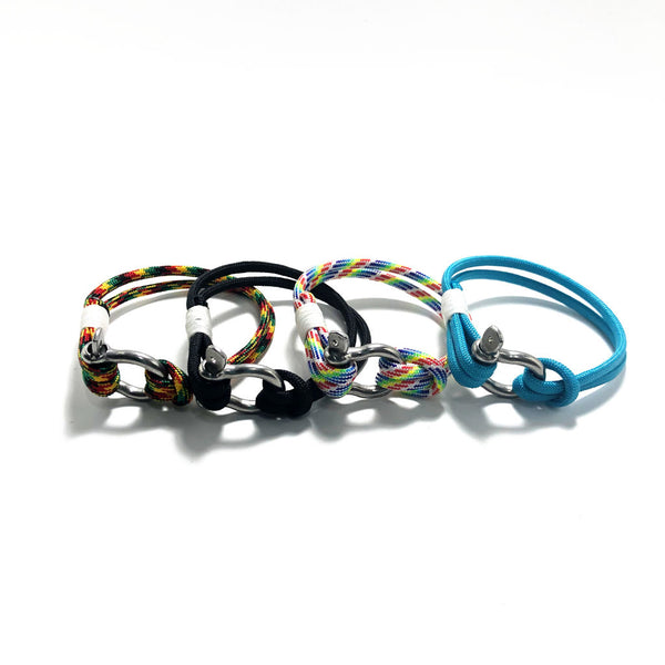 Paracord Shackle Bracelet, 14 Nautical Colors Wholesale