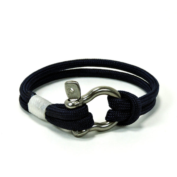 Paracord Shackle Bracelet, Nautical Colors - Mystic Knotwork nautical knot