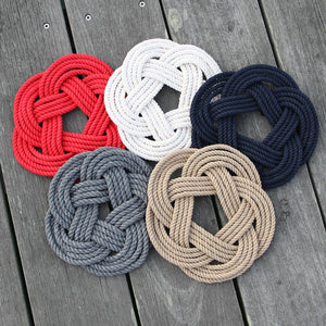 Nautical Sailor Knot Trivet, Natural Cotton Rope, Small Wholesale