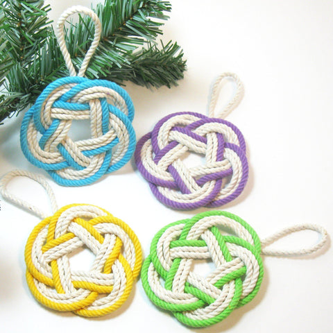 Sailor Knot Christmas Ornament, Striped Wholesale - Mystic Knotwork nautical knot