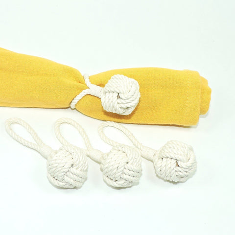 Monkey Fist Knot Napkin Rings, Set of Four Wholesale - Mystic Knotwork nautical knot